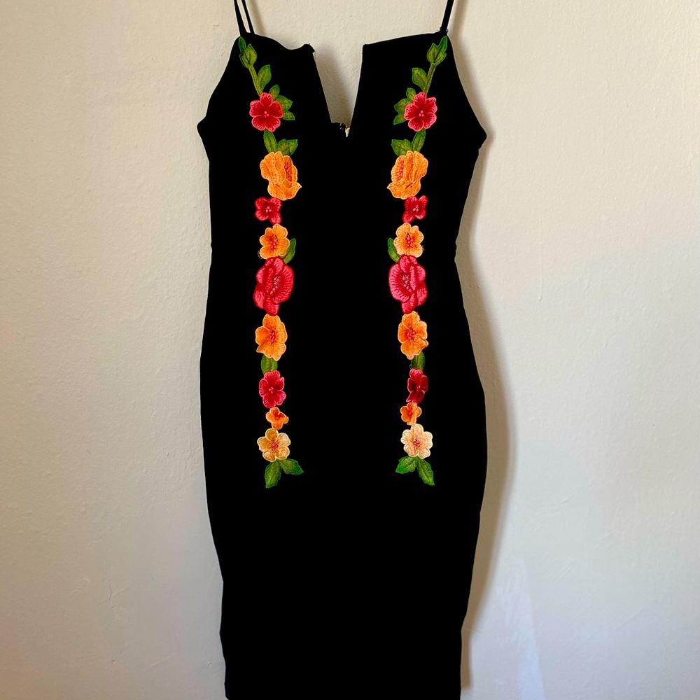 Sexy Black floral dress